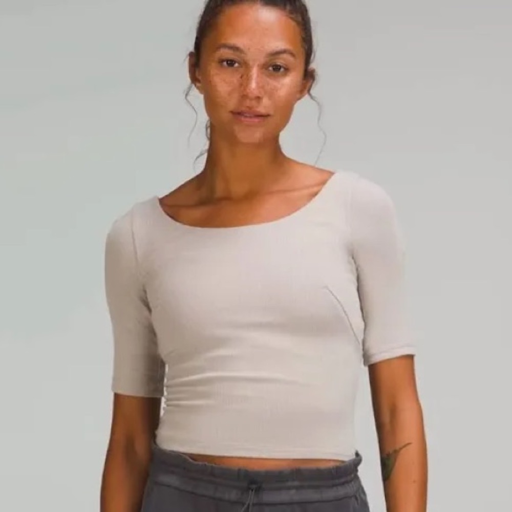 Lululemon ribbed held tight tee - natural NWT